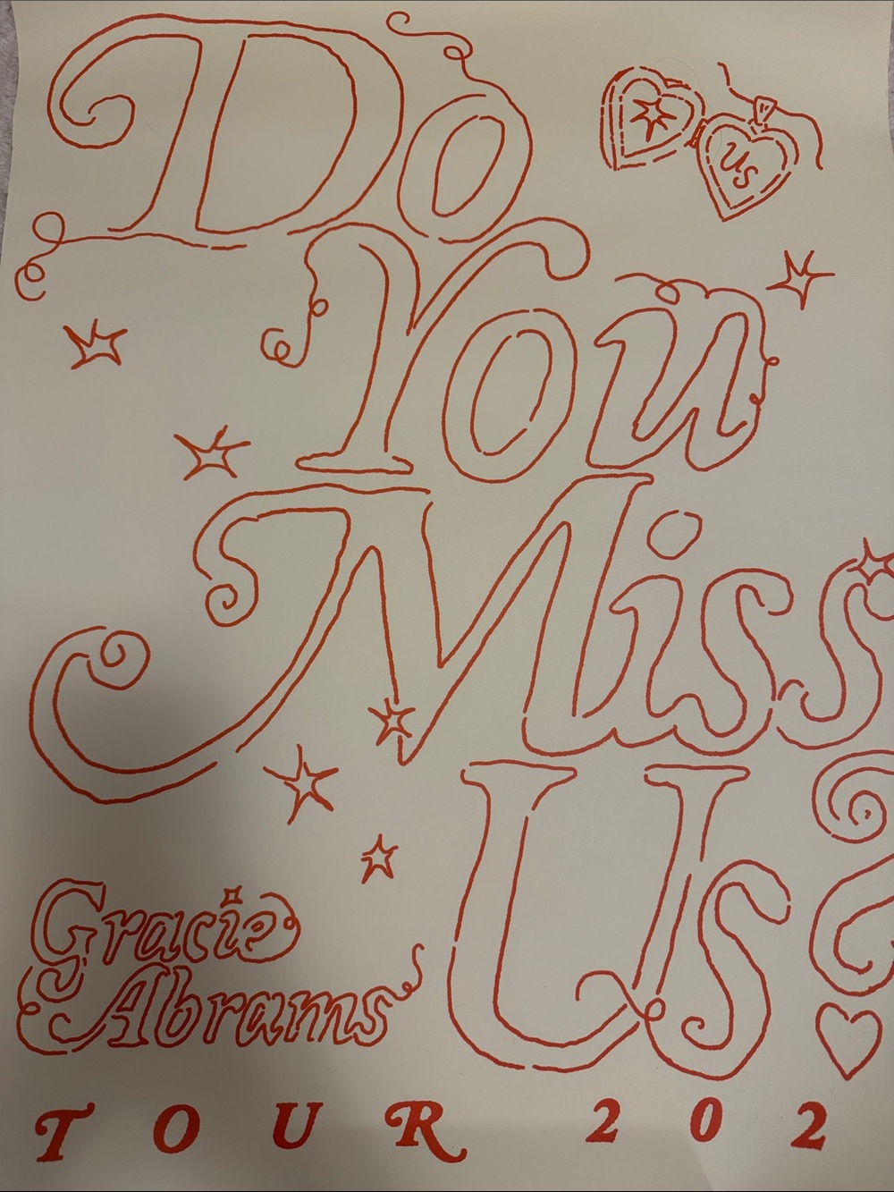 Do You Miss Us? Decorative Wall Art Print in Orange